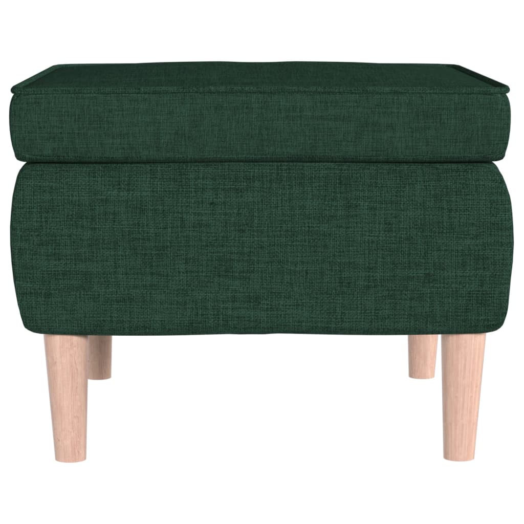 vidaXL Scaun cu picioare din lemn, verde închis, material textil vidaXL Scaun cu picioare din lemn, verde închis, material textil