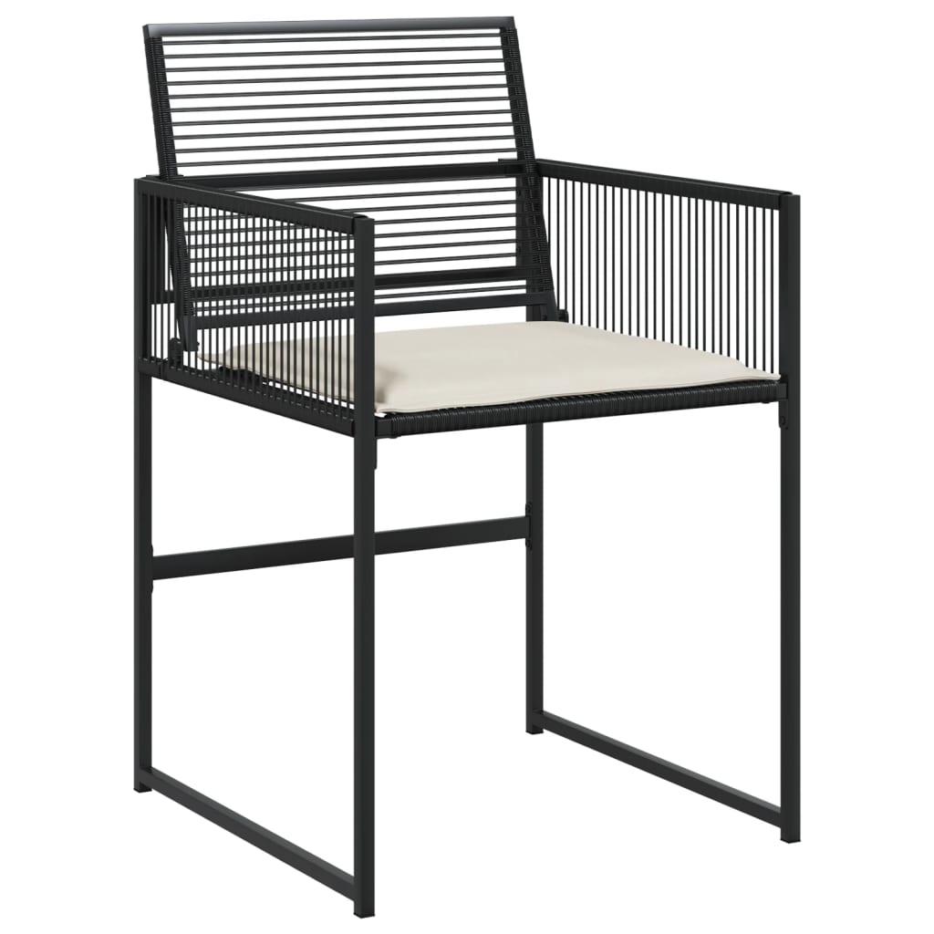 vidaXL Set mobilier de grădină cu perne, 9 piese, negru, poliratan