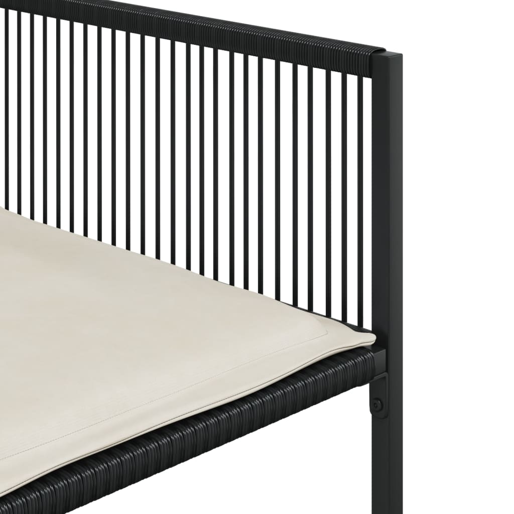 vidaXL Set mobilier de grădină cu perne, 9 piese, negru, poliratan