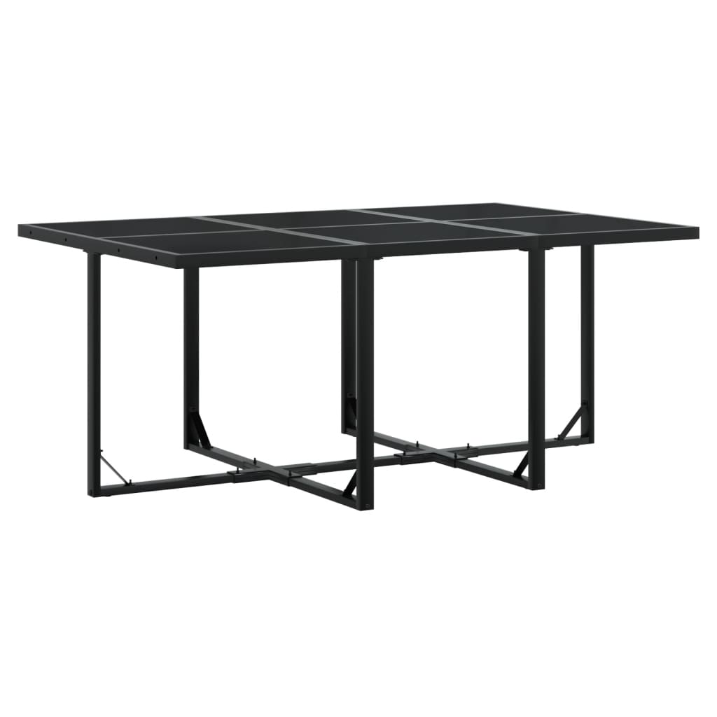 vidaXL Set mobilier de grădină cu perne, 7 piese, negru, poliratan vidaXL Set mobilier de grădină cu perne, 7 piese, negru, poliratan