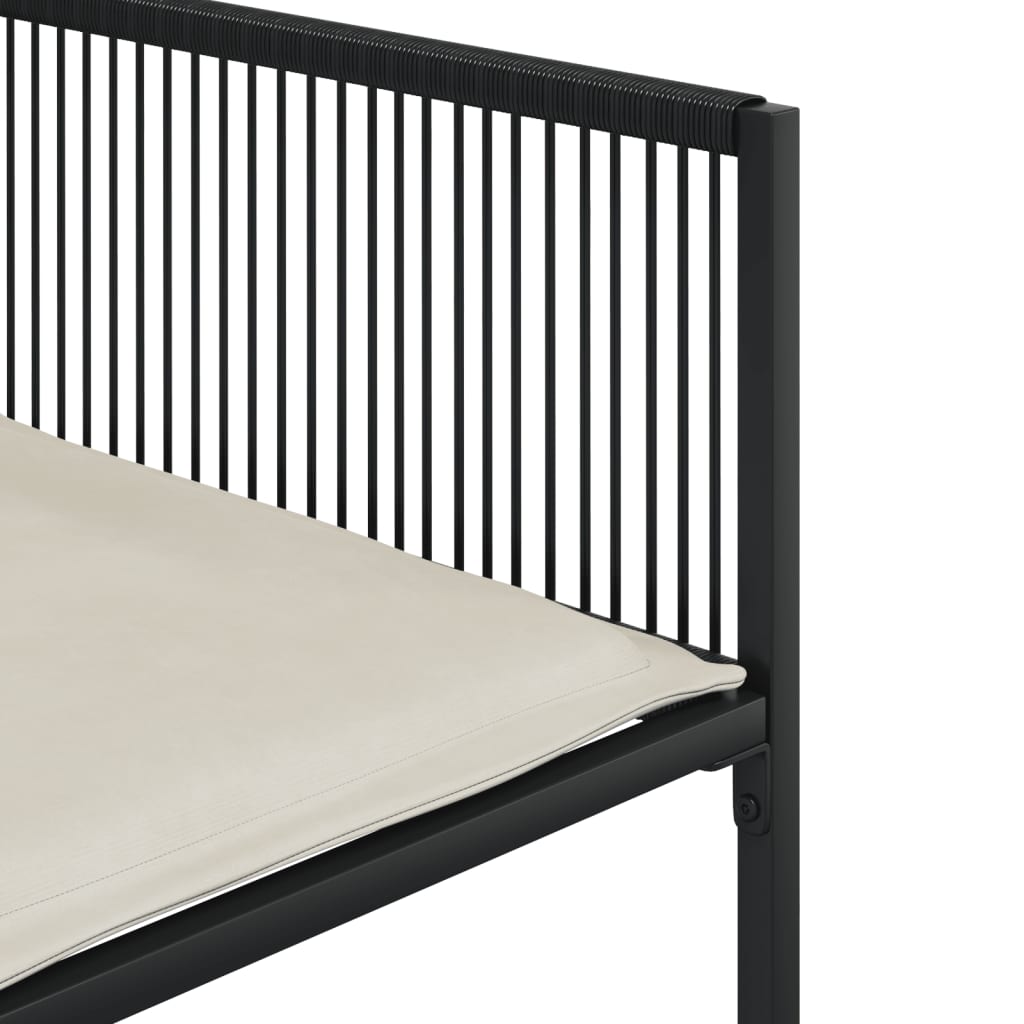 vidaXL Set mobilier de grădină cu perne, 7 piese, negru, poliratan vidaXL Set mobilier de grădină cu perne, 7 piese, negru, poliratan
