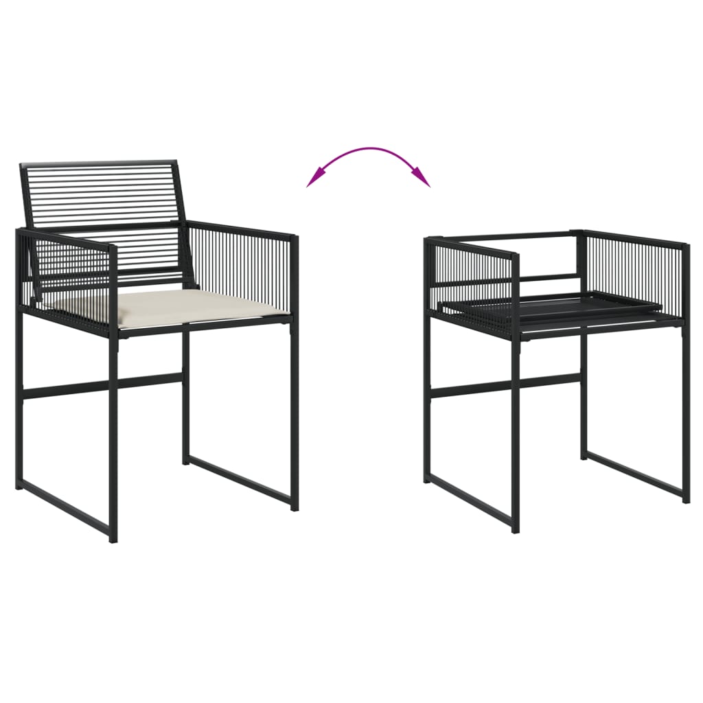 vidaXL Set mobilier de grădină cu perne, 9 piese, negru, poliratan