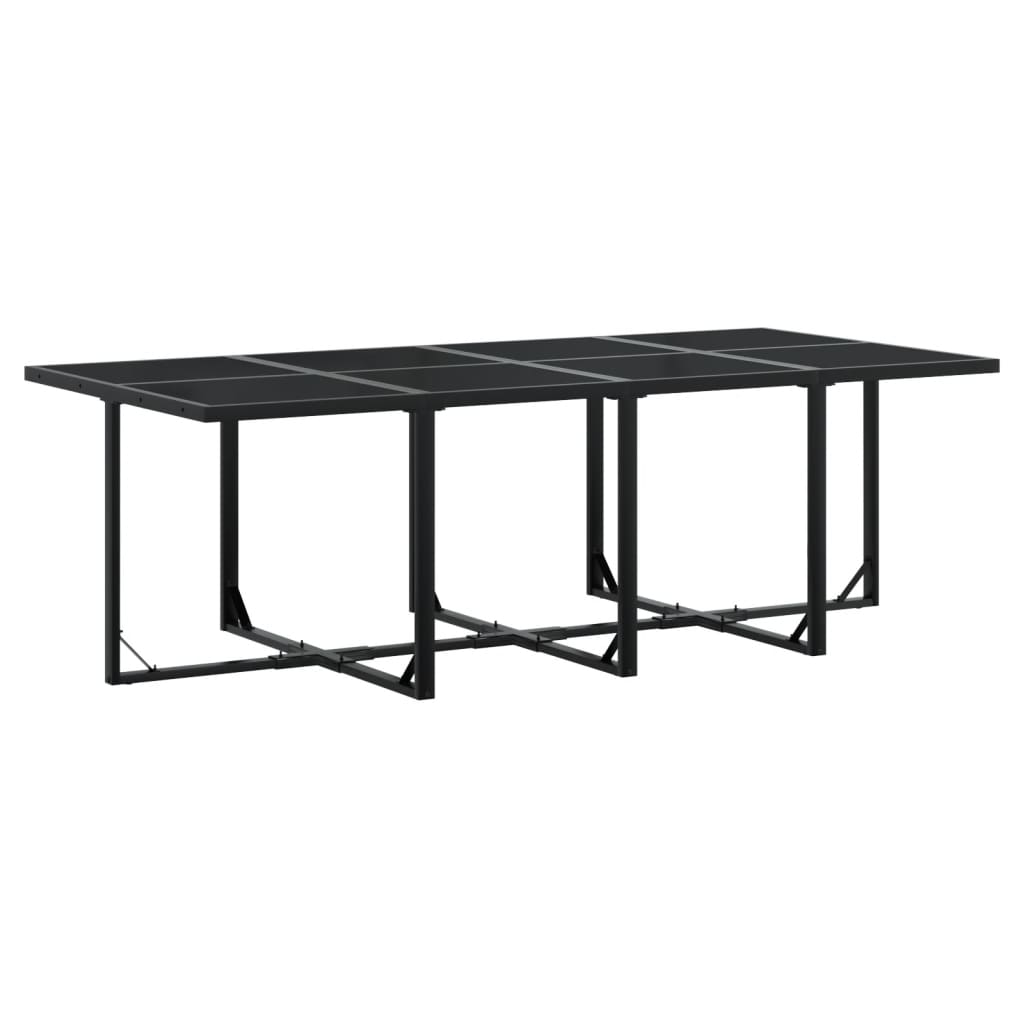 vidaXL Set mobilier de grădină cu perne, 9 piese, negru, poliratan