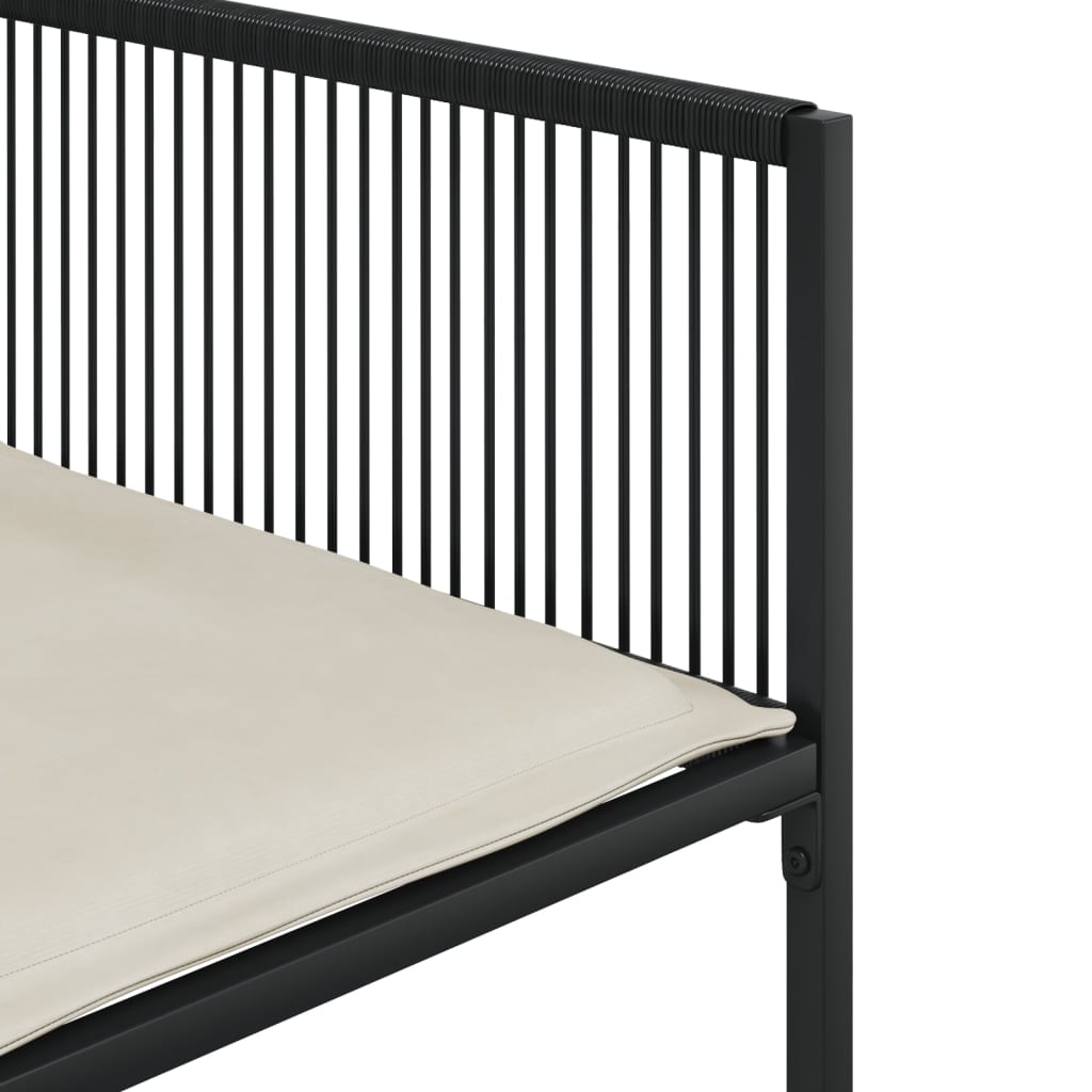 vidaXL Set mobilier de grădină cu perne, 9 piese, negru, poliratan