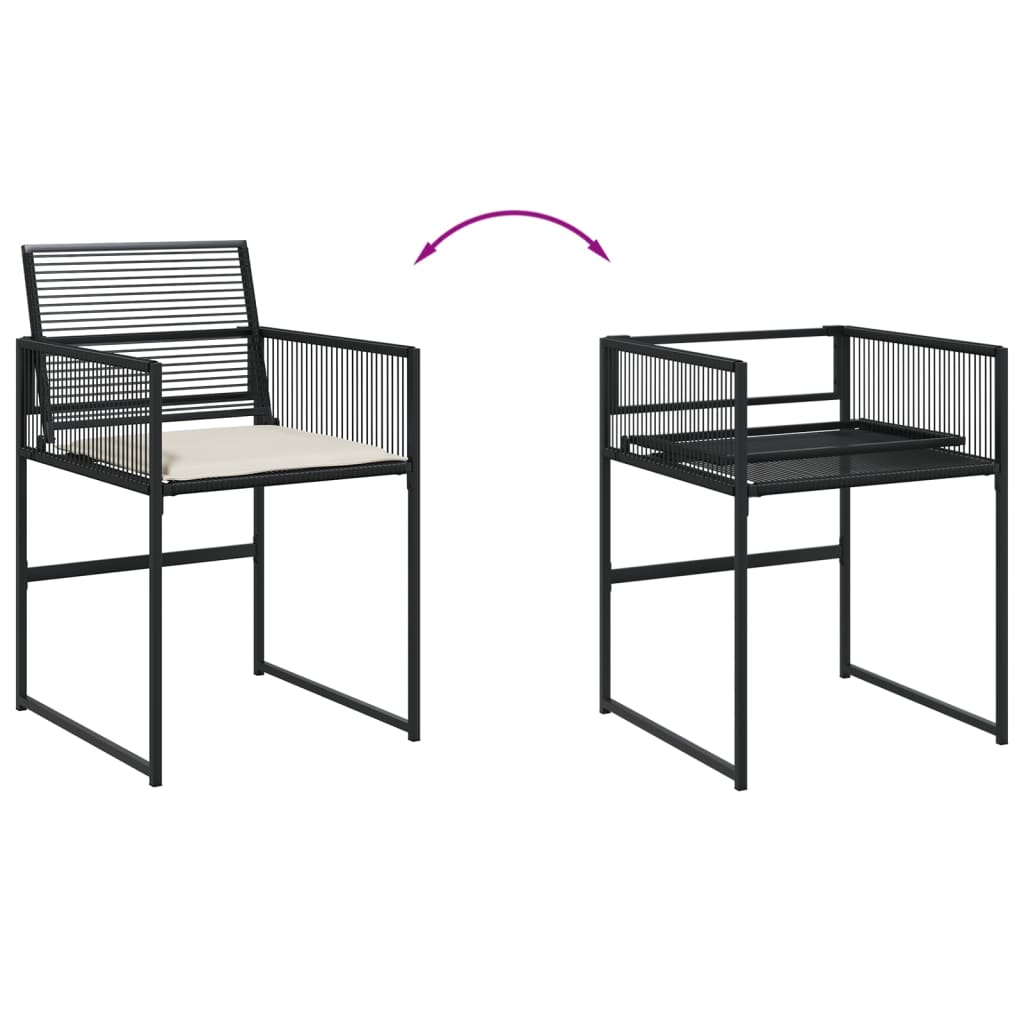 vidaXL Set mobilier de grădină cu perne, 9 piese, negru, poliratan