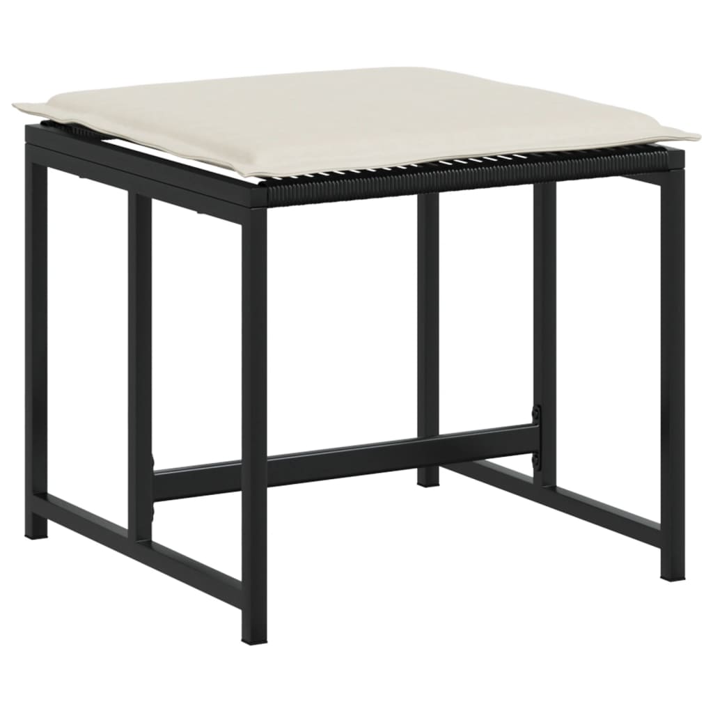vidaXL Set mobilier de grădină cu perne, 9 piese, negru, poliratan