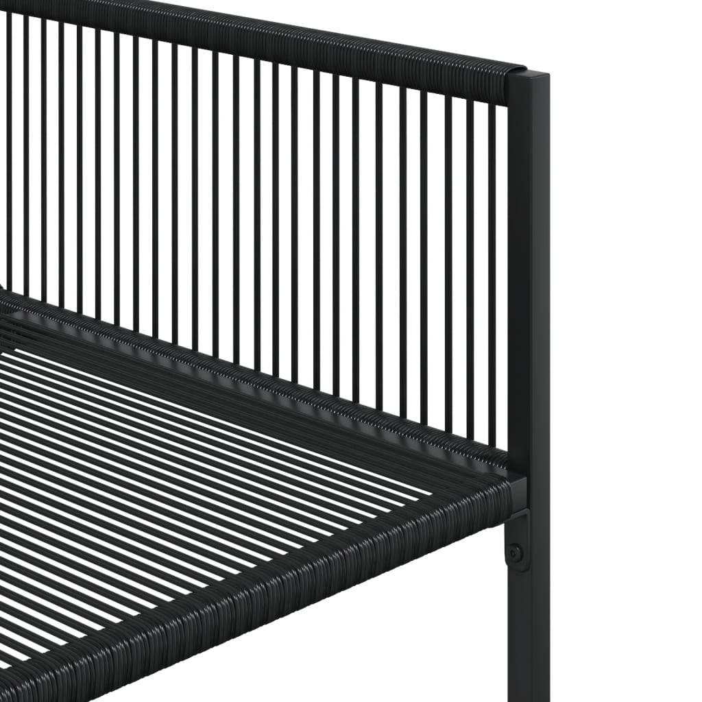 vidaXL Set mobilier de grădină, 5 piese, negru, poliratan
