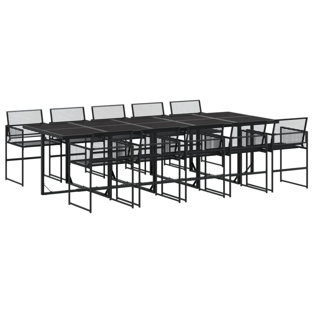 vidaXL Set mobilier de grădină, 11 piese, negru, poliratan vidaXL Set mobilier de grădină, 11 piese, negru, poliratan