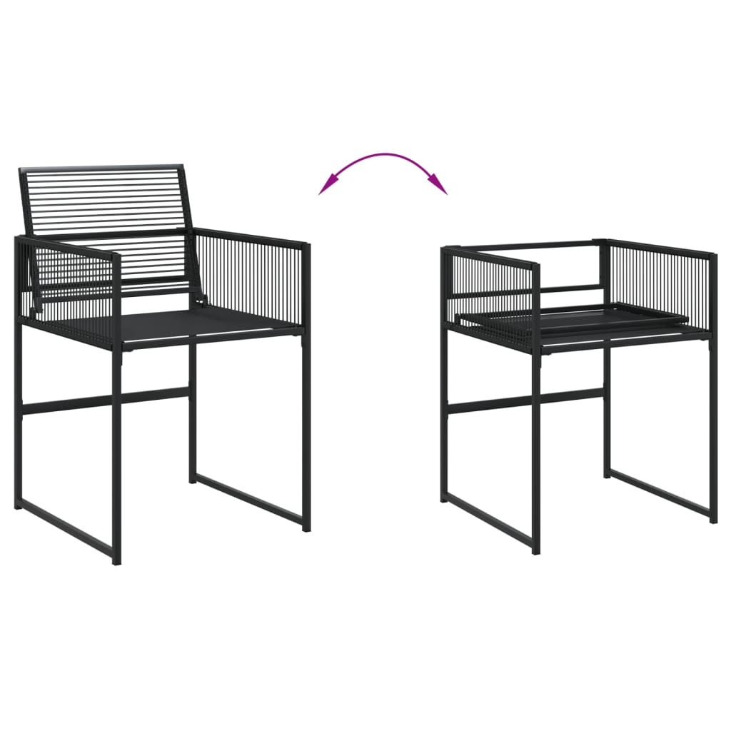 vidaXL Set mobilier de grădină, 5 piese, negru, poliratan