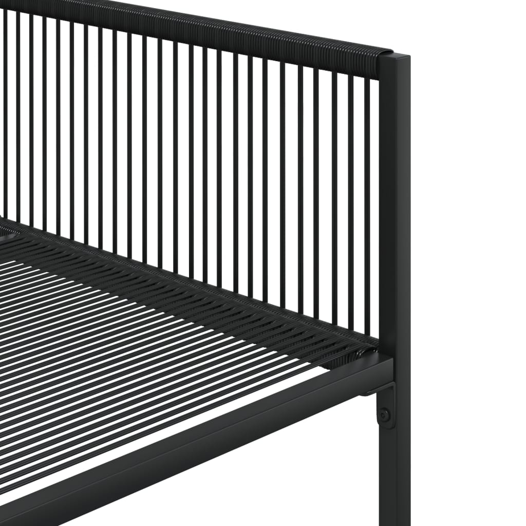 vidaXL Set mobilier de grădină, 7 piese, negru, poliratan