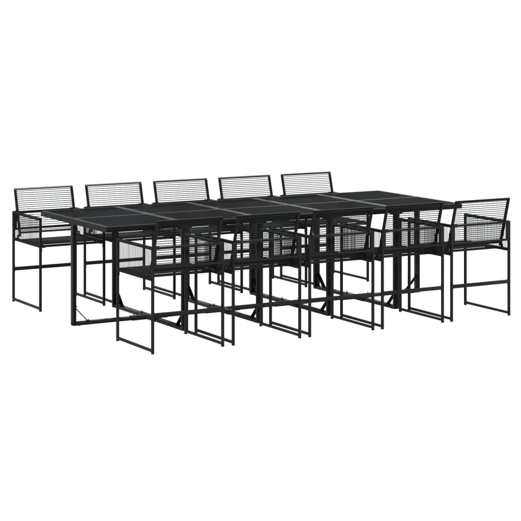 vidaXL Set mobilier de grădină, 11 piese, negru, poliratan vidaXL Set mobilier de grădină, 11 piese, negru, poliratan