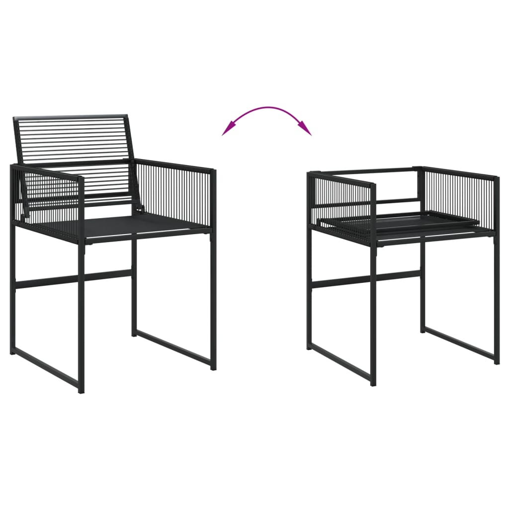 vidaXL Set mobilier de grădină, 11 piese, negru, poliratan vidaXL Set mobilier de grădină, 11 piese, negru, poliratan