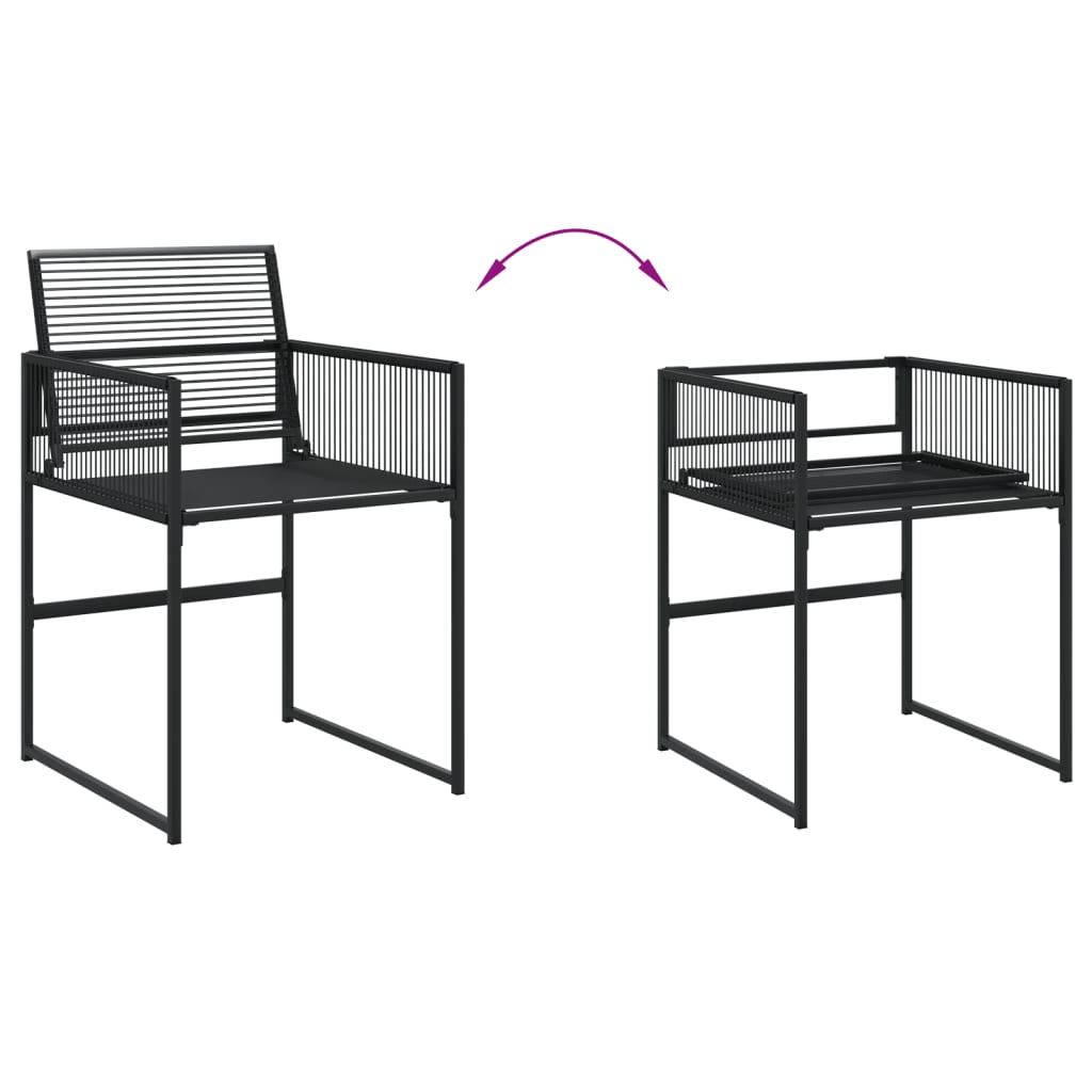 vidaXL Set mobilier de grădină, 11 piese, negru, poliratan vidaXL Set mobilier de grădină, 11 piese, negru, poliratan