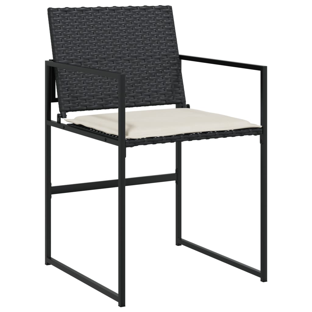 vidaXL Set mobilier de grădină cu perne, 9 piese, negru, poliratan vidaXL Set mobilier de grădină cu perne, 9 piese, negru, poliratan