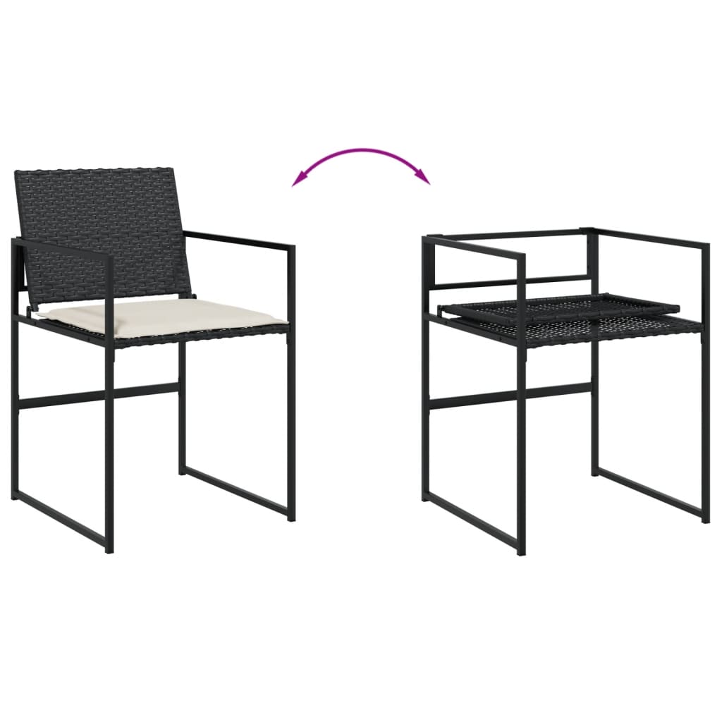 vidaXL Set mobilier de grădină cu perne, 9 piese, negru, poliratan vidaXL Set mobilier de grădină cu perne, 9 piese, negru, poliratan