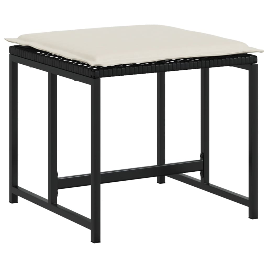 vidaXL Set mobilier de grădină cu perne, 9 piese, negru, poliratan vidaXL Set mobilier de grădină cu perne, 9 piese, negru, poliratan