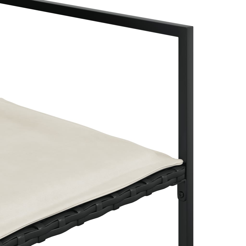 vidaXL Set mobilier de grădină cu perne, 9 piese, negru, poliratan vidaXL Set mobilier de grădină cu perne, 9 piese, negru, poliratan