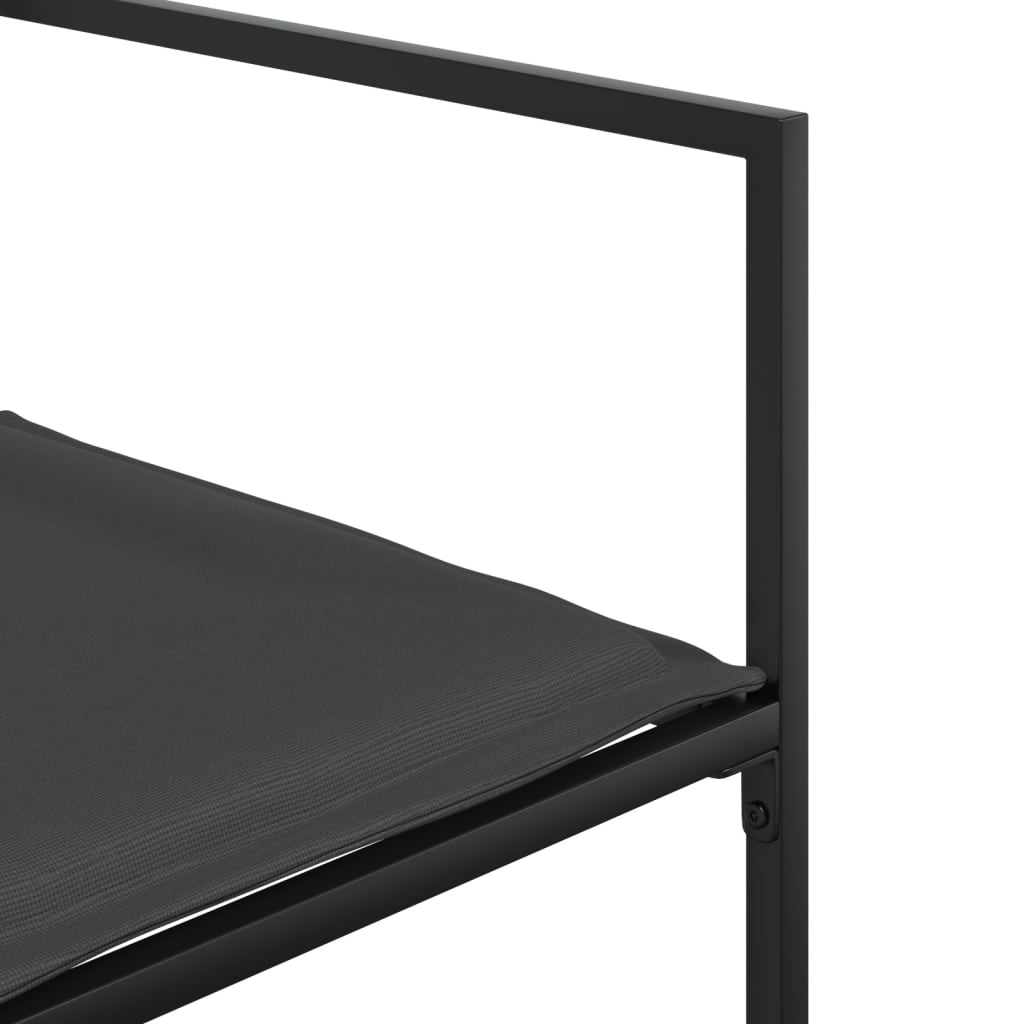 vidaXL Set mobilier de grădină, 5 piese, cu perne, negru, textilenă vidaXL Set mobilier de grădină, 5 piese, cu perne, negru, textilenă