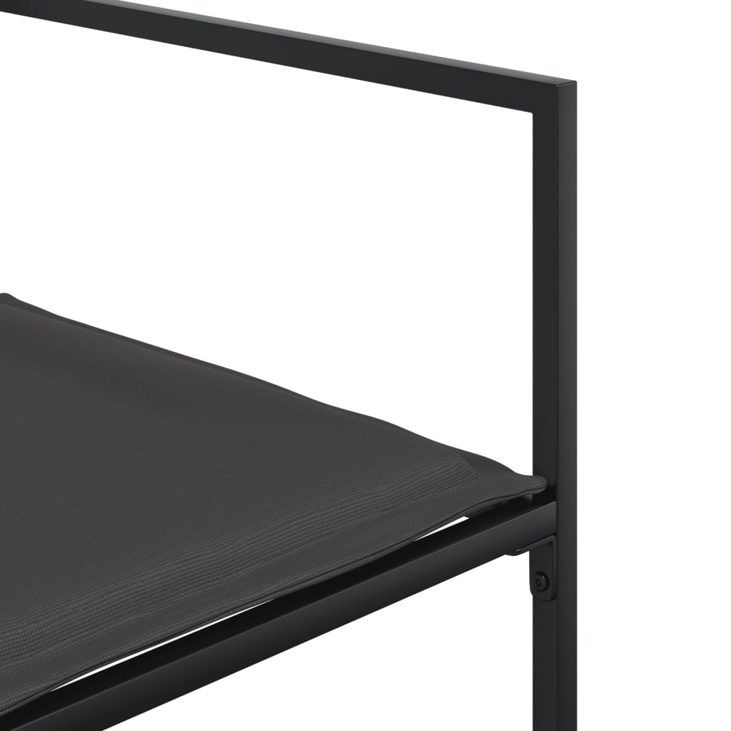 vidaXL Set mobilier de grădină, 7 piese, cu perne, negru, textilenă