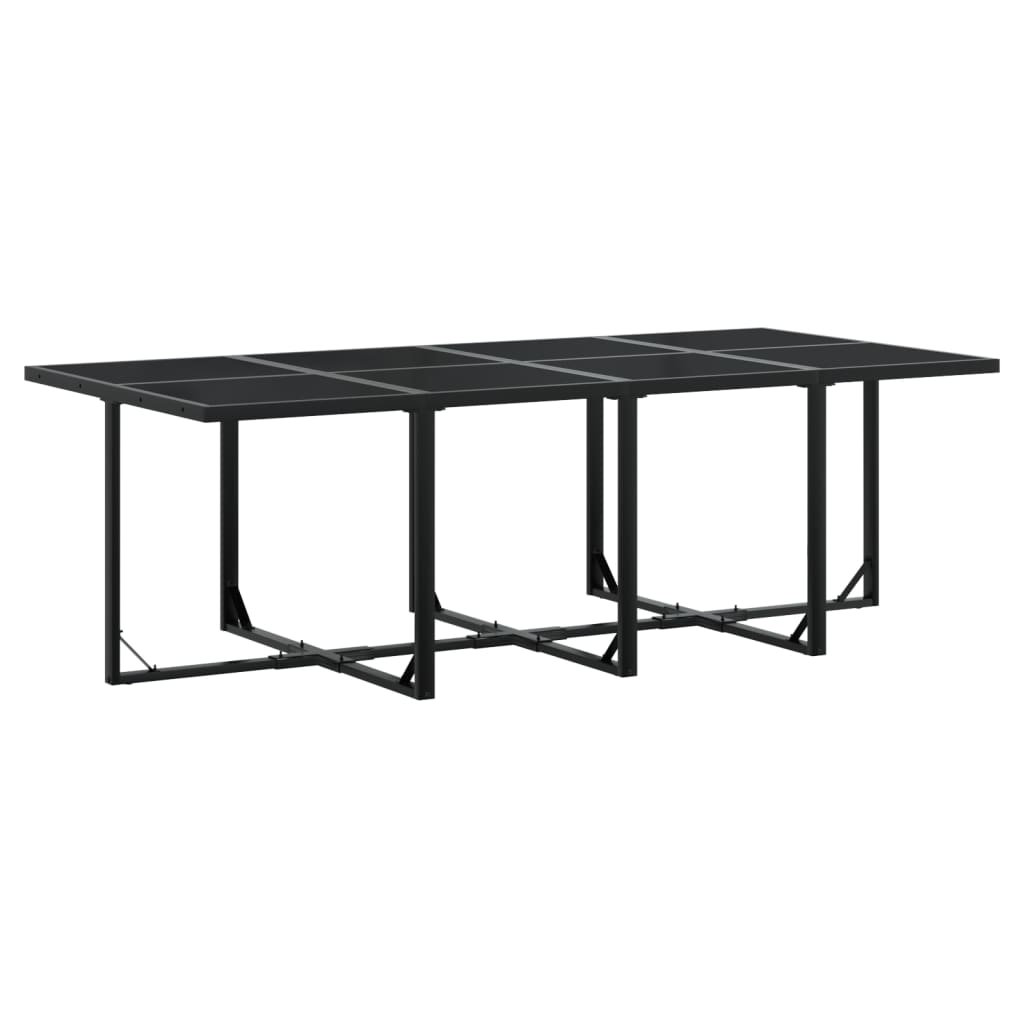vidaXL Set mobilier de grădină, 9 piese, cu perne, negru, textilenă vidaXL Set mobilier de grădină, 9 piese, cu perne, negru, textilenă