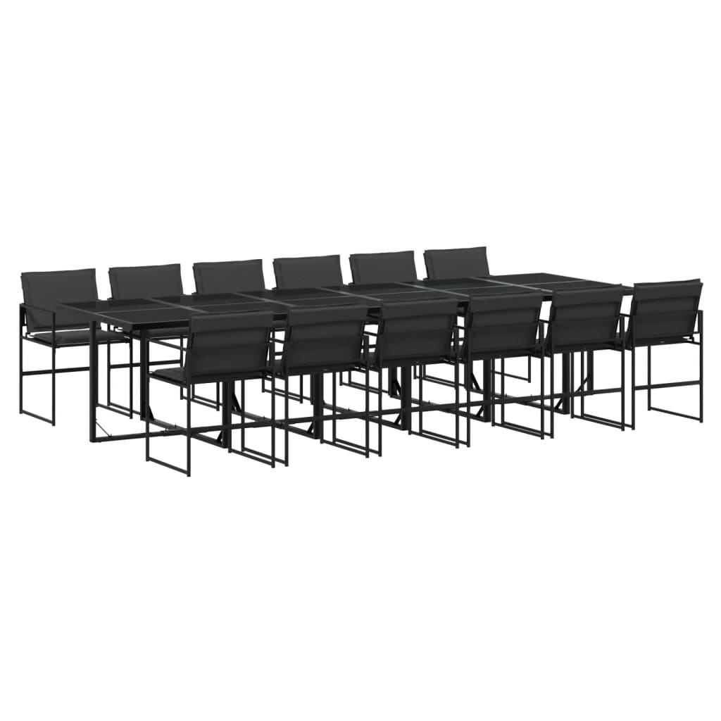 vidaXL Set mobilier de grădină, 13 piese, cu perne, negru, textilenă vidaXL Set mobilier de grădină, 13 piese, cu perne, negru, textilenă