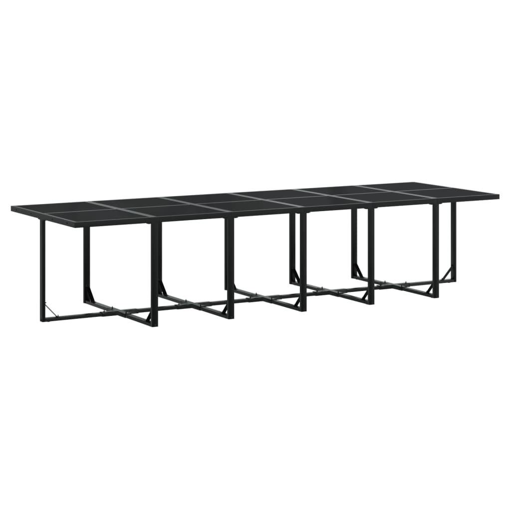 vidaXL Set mobilier de grădină, 13 piese, cu perne, negru, textilenă vidaXL Set mobilier de grădină, 13 piese, cu perne, negru, textilenă