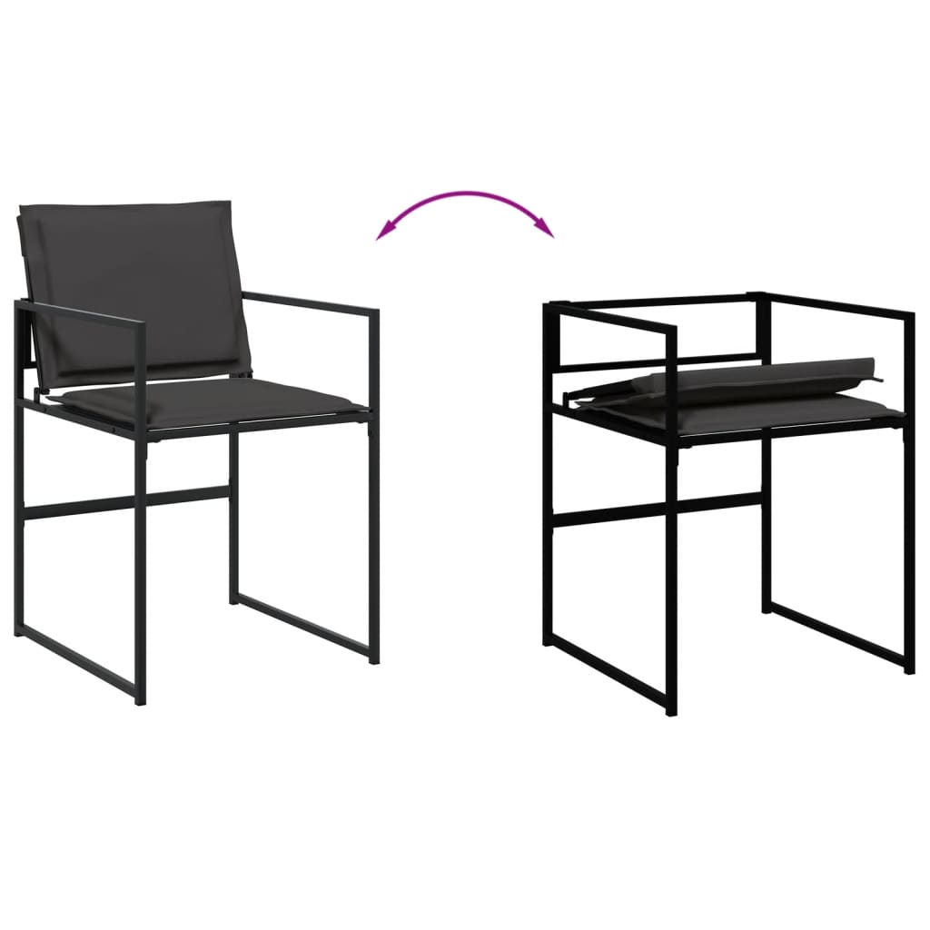 vidaXL Set mobilier de grădină, 13 piese, cu perne, negru, textilenă vidaXL Set mobilier de grădină, 13 piese, cu perne, negru, textilenă