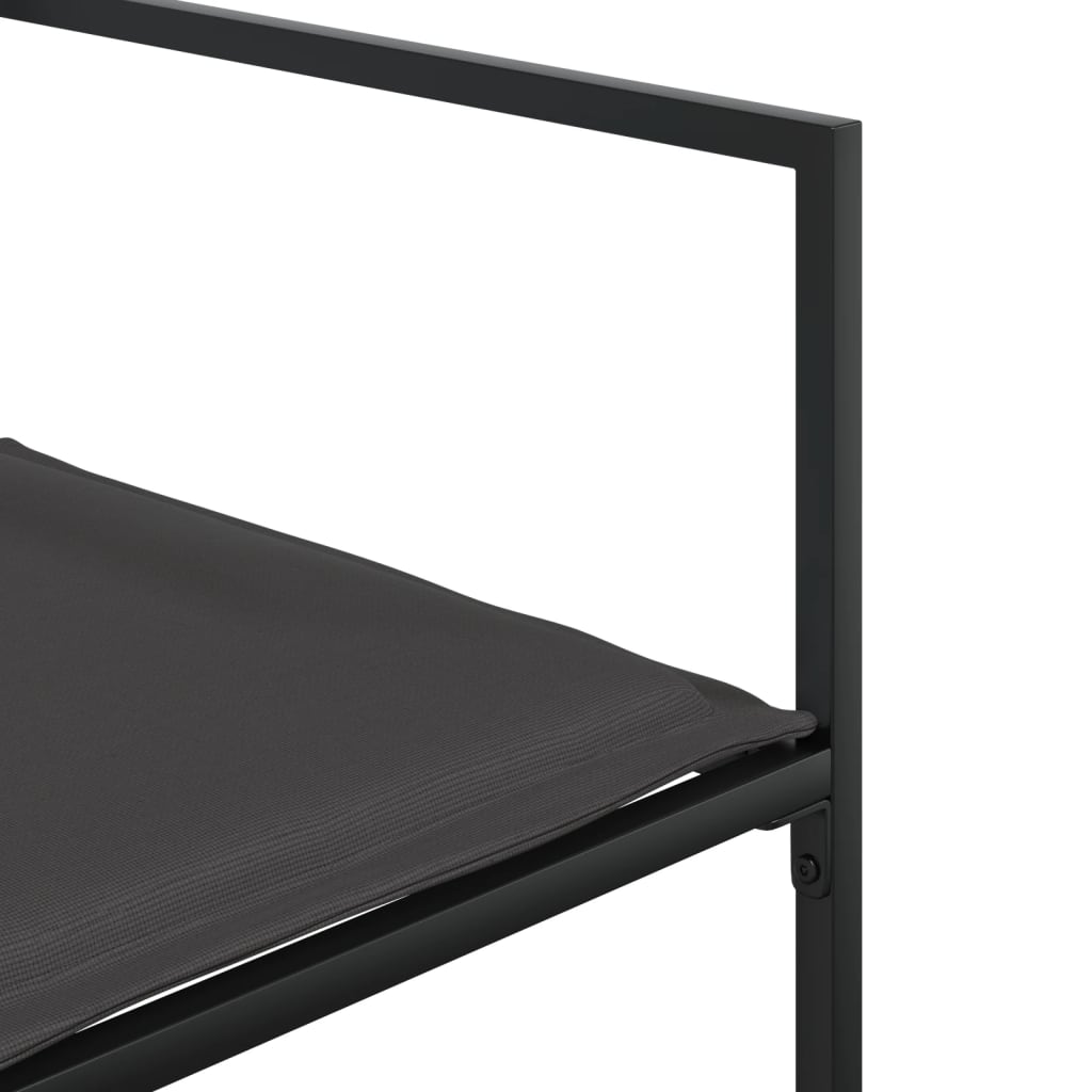 vidaXL Set mobilier de grădină, 17 piese, cu perne, negru, textilenă