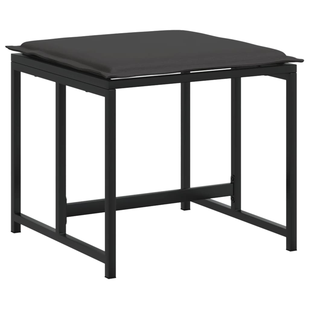 vidaXL Set mobilier de grădină, 11 piese, cu perne, negru, textilenă vidaXL Set mobilier de grădină, 11 piese, cu perne, negru, textilenă