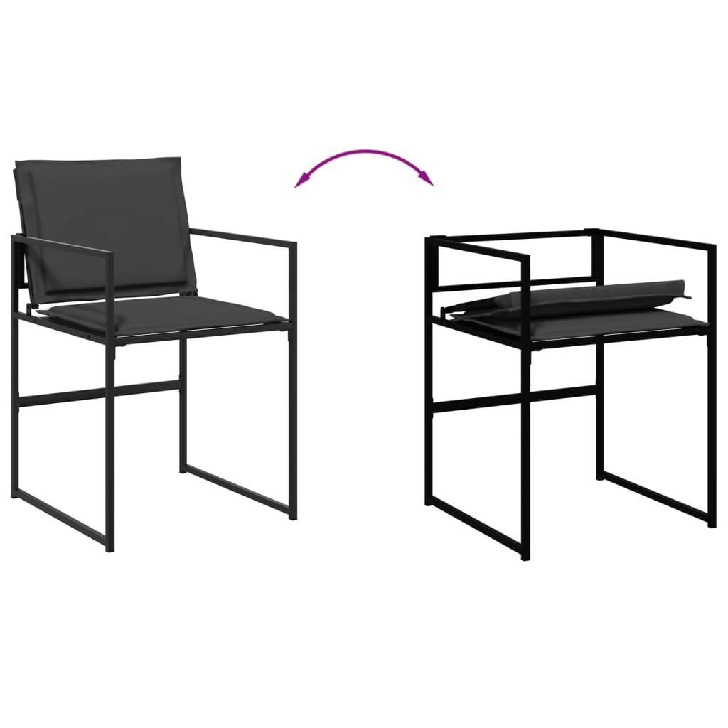 vidaXL Set mobilier de grădină, 13 piese, cu perne, negru, textilenă vidaXL Set mobilier de grădină, 13 piese, cu perne, negru, textilenă
