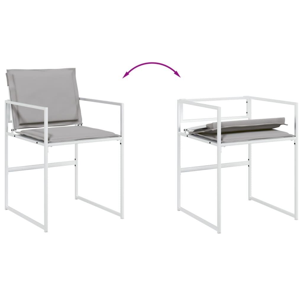 vidaXL Set mobilier de grădină, 5 piese, cu perne, alb, textilenă vidaXL Set mobilier de grădină, 5 piese, cu perne, alb, textilenă