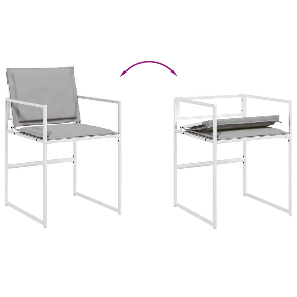 vidaXL Set mobilier de grădină, 9 piese, cu perne, alb, textilenă vidaXL Set mobilier de grădină, 9 piese, cu perne, alb, textilenă