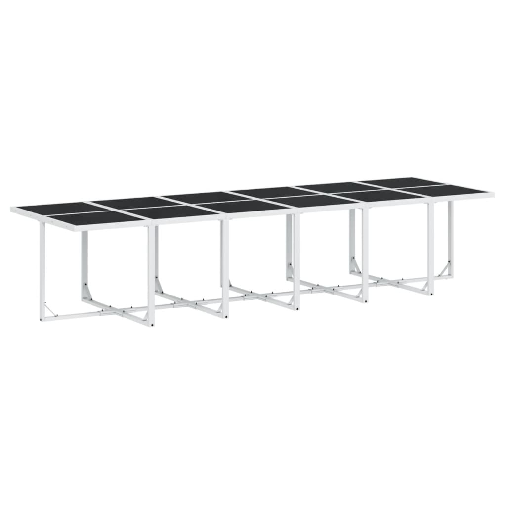 vidaXL Set mobilier de grădină, 13 piese, cu perne, alb, textilenă vidaXL Set mobilier de grădină, 13 piese, cu perne, alb, textilenă