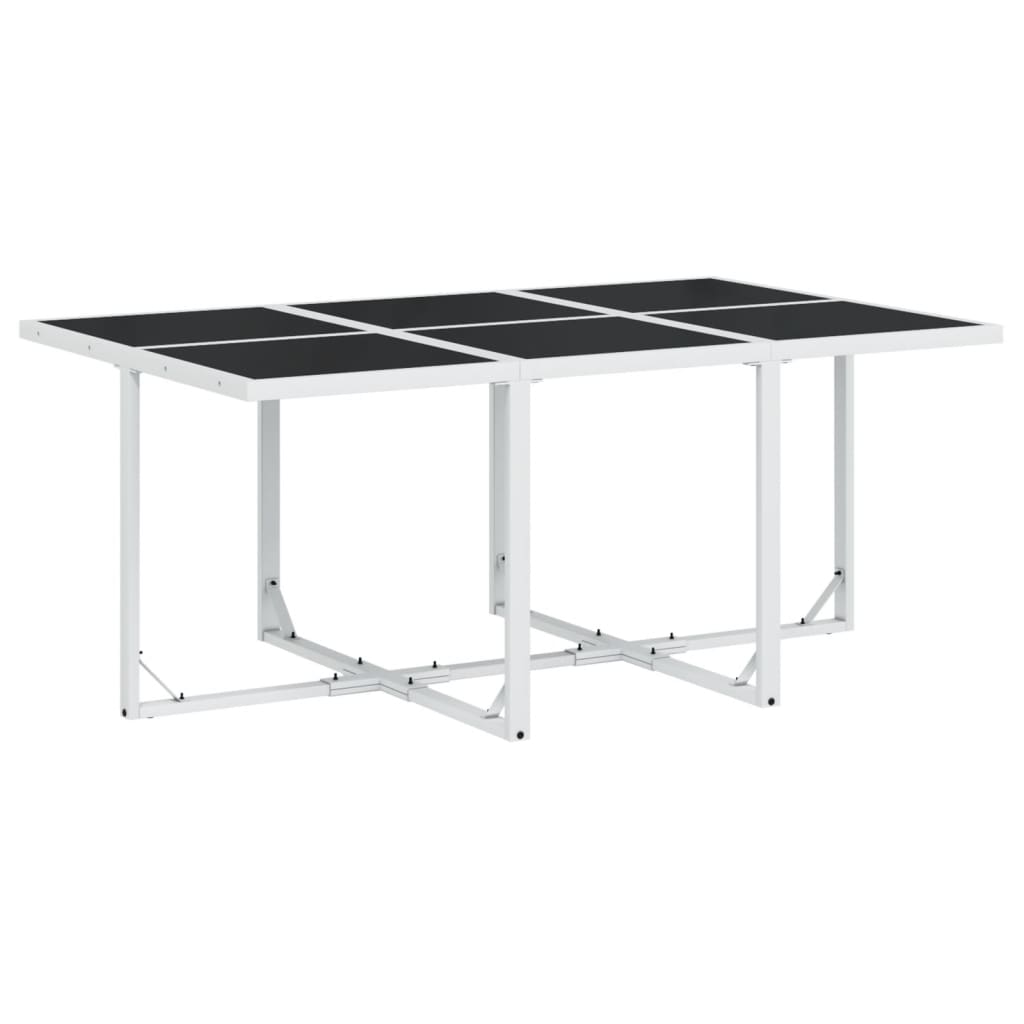 vidaXL Set mobilier de grădină, 11 piese, cu perne, alb, textilenă vidaXL Set mobilier de grădină, 11 piese, cu perne, alb, textilenă