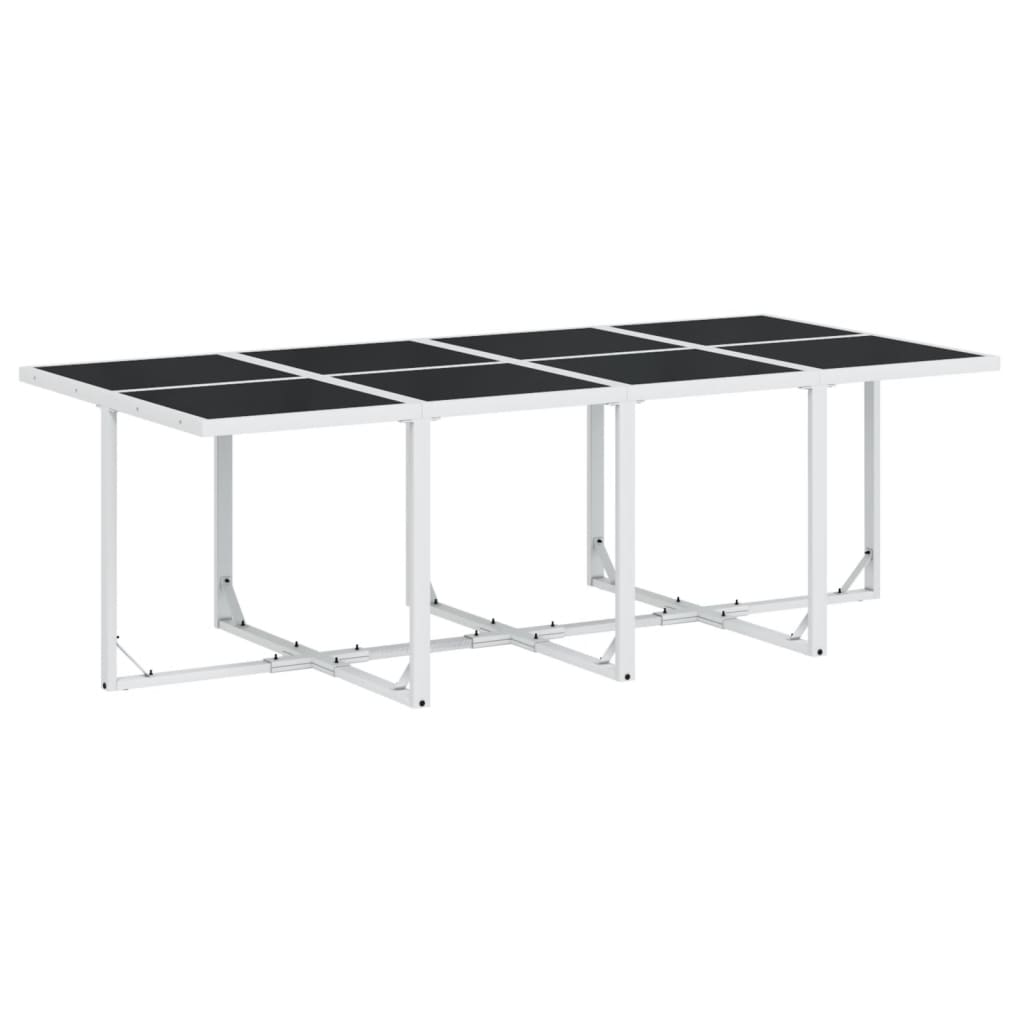 vidaXL Set mobilier de grădină, 13 piese, cu perne, alb, textilenă vidaXL Set mobilier de grădină, 13 piese, cu perne, alb, textilenă