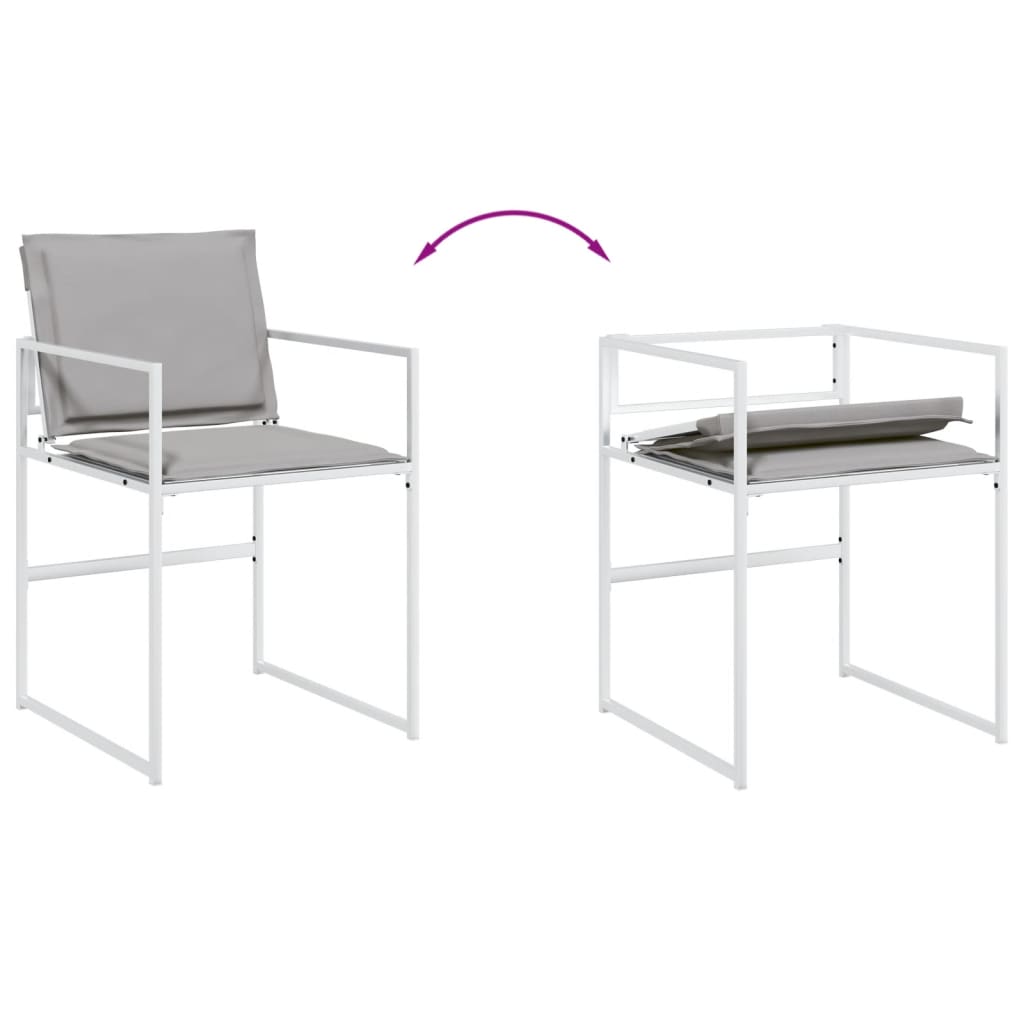 vidaXL Set mobilier de grădină, 13 piese, cu perne, alb, textilenă vidaXL Set mobilier de grădină, 13 piese, cu perne, alb, textilenă