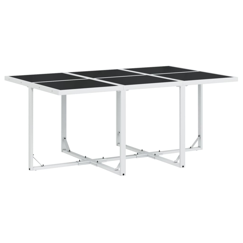 vidaXL Set mobilier de grădină, 11 piese, cu perne, alb, textilenă vidaXL Set mobilier de grădină, 11 piese, cu perne, alb, textilenă