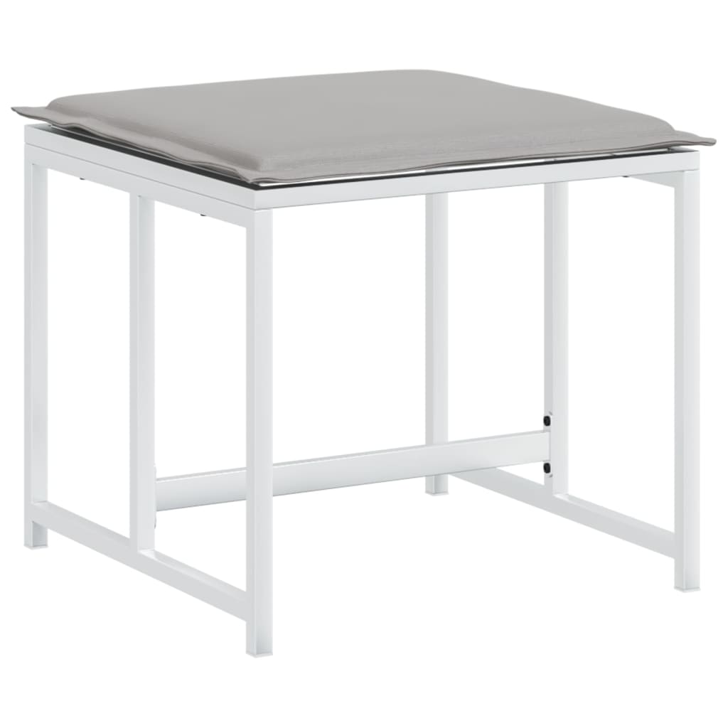 vidaXL Set mobilier de grădină, 11 piese, cu perne, alb, textilenă vidaXL Set mobilier de grădină, 11 piese, cu perne, alb, textilenă