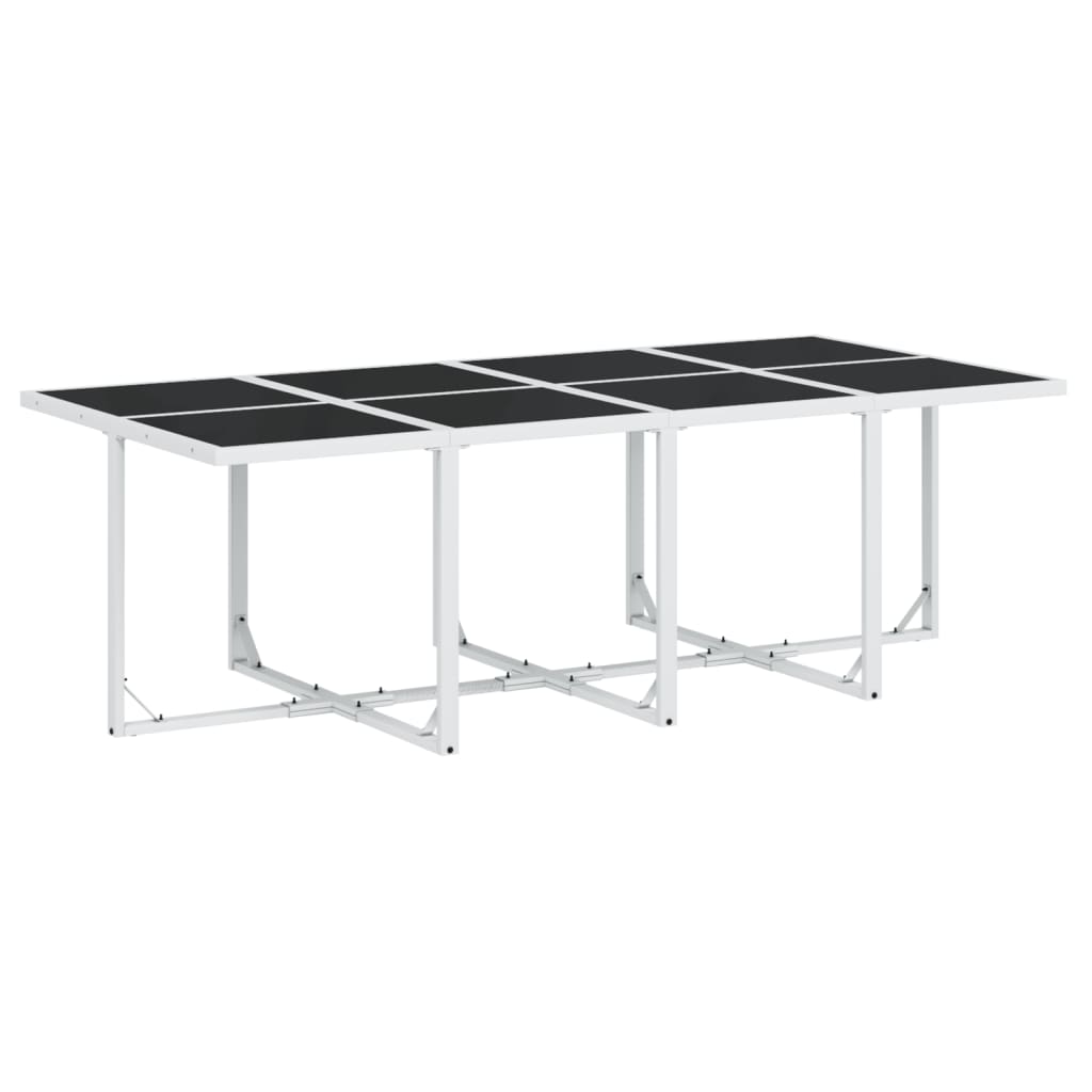 vidaXL Set mobilier de grădină, 13 piese, cu perne, alb, textilenă vidaXL Set mobilier de grădină, 13 piese, cu perne, alb, textilenă