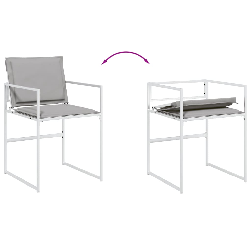 vidaXL Set mobilier de grădină, 13 piese, cu perne, alb, textilenă vidaXL Set mobilier de grădină, 13 piese, cu perne, alb, textilenă