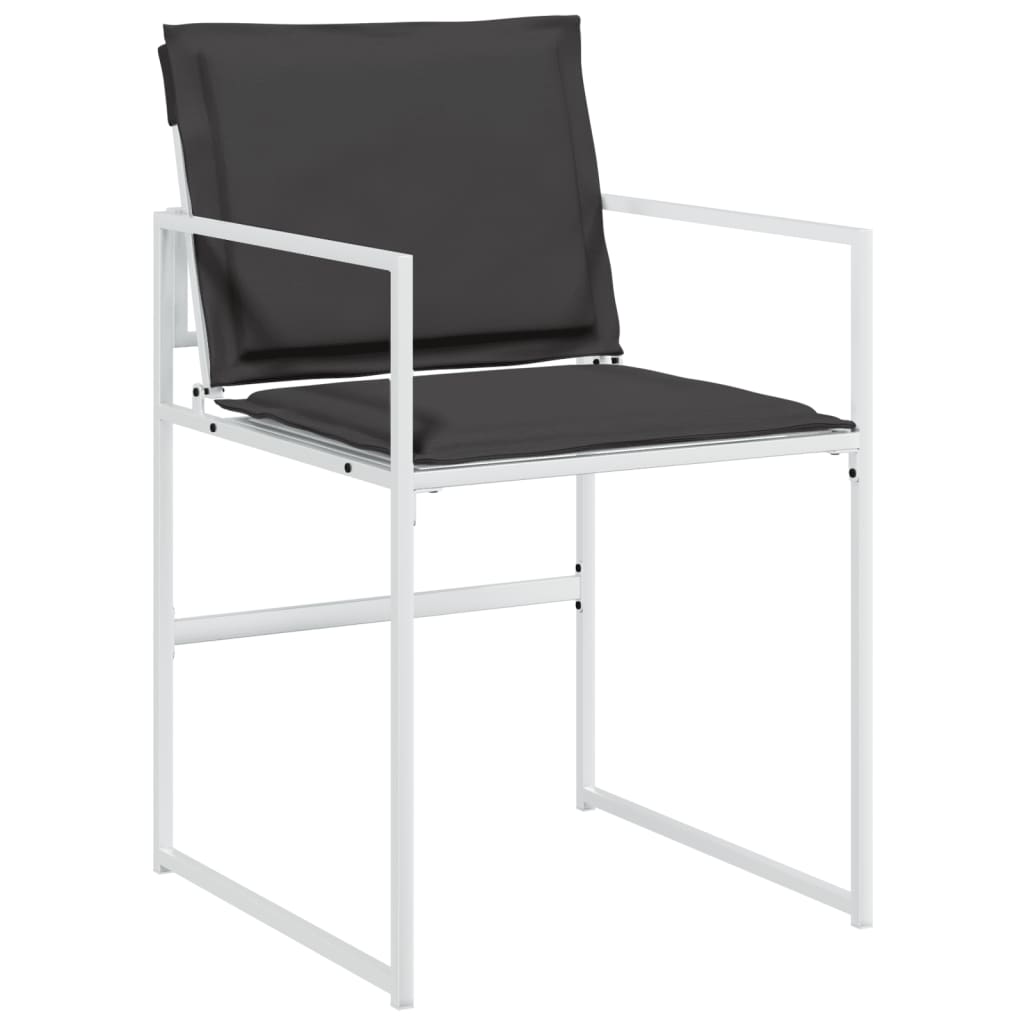 vidaXL Set mobilier de grădină, 5 piese, cu perne, alb, textilenă vidaXL Set mobilier de grădină, 5 piese, cu perne, alb, textilenă