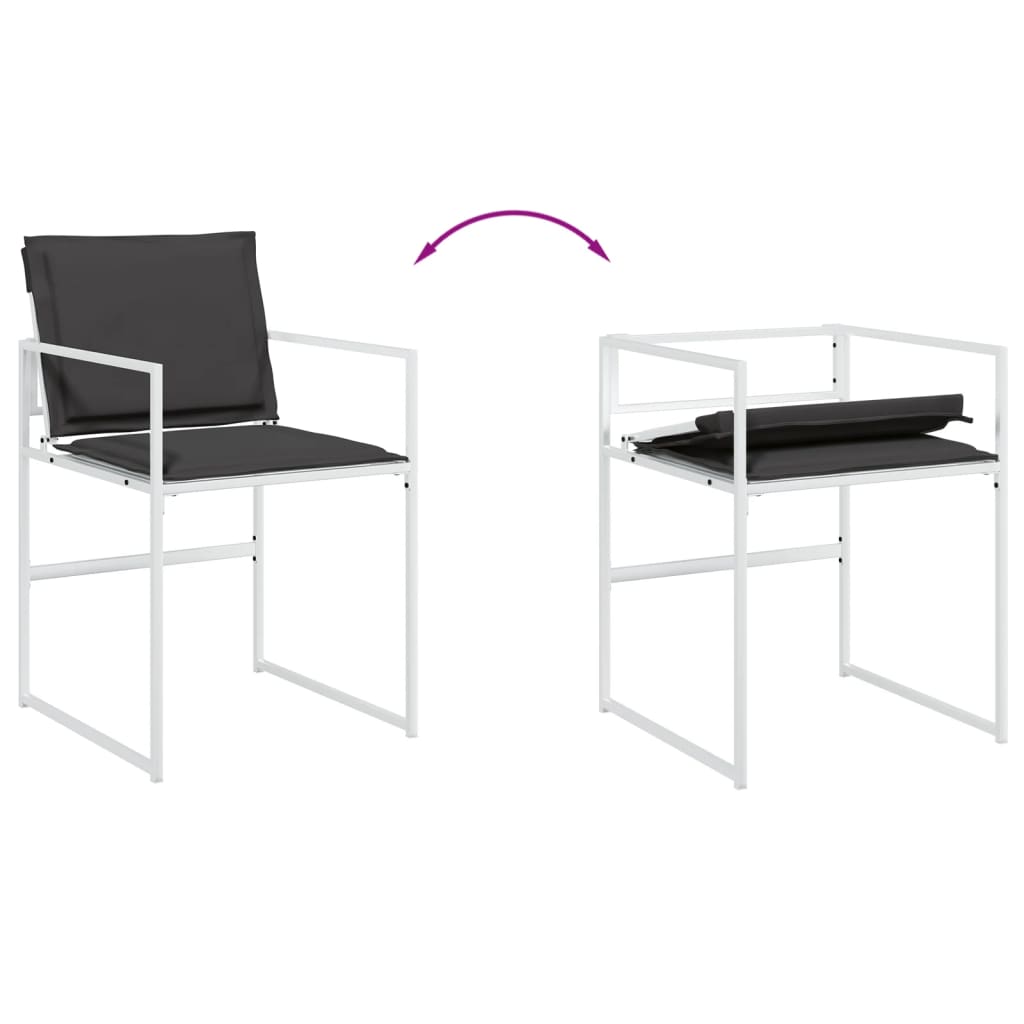 vidaXL Set mobilier de grădină, 5 piese, cu perne, alb, textilenă vidaXL Set mobilier de grădină, 5 piese, cu perne, alb, textilenă