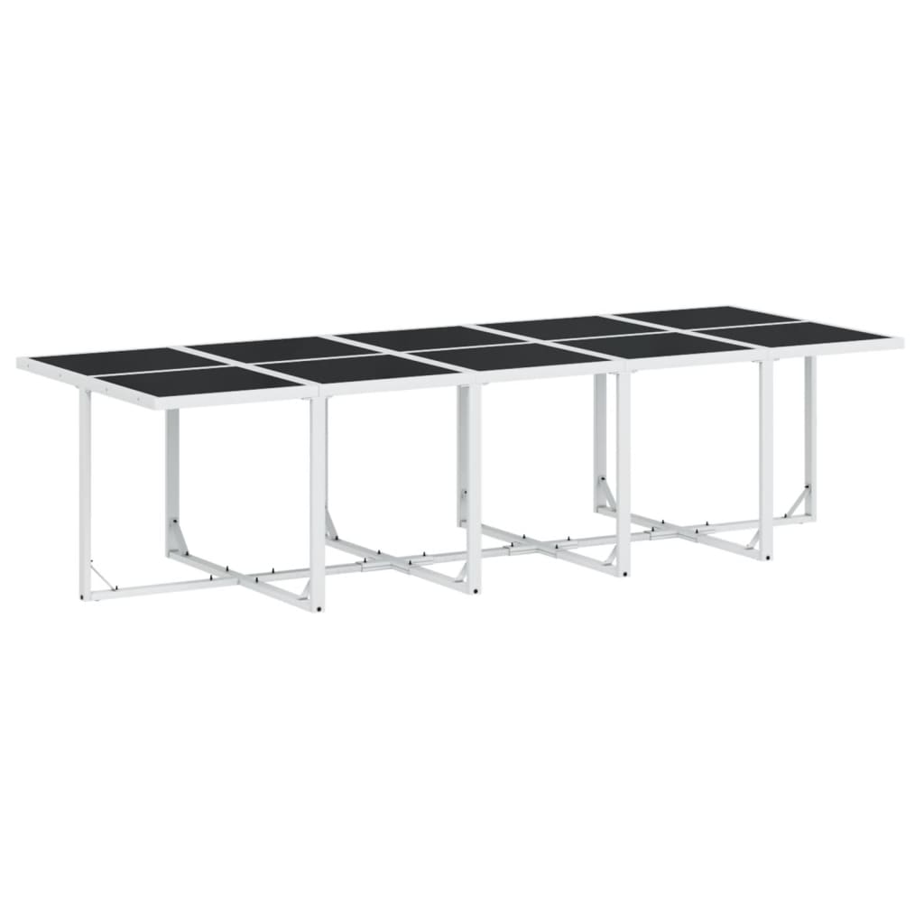 vidaXL Set mobilier de grădină, 11 piese, cu perne, alb, textilenă vidaXL Set mobilier de grădină, 11 piese, cu perne, alb, textilenă