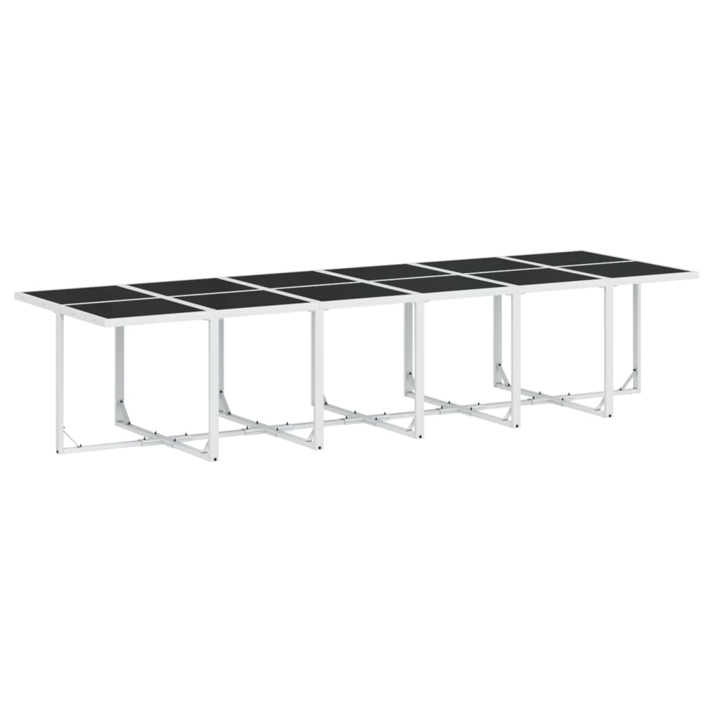 vidaXL Set mobilier de grădină, 13 piese, cu perne, alb, textilenă vidaXL Set mobilier de grădină, 13 piese, cu perne, alb, textilenă