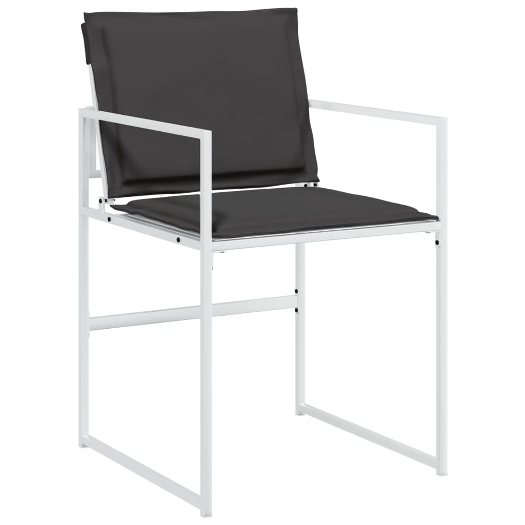 vidaXL Set mobilier de grădină, 9 piese, cu perne, alb, textilenă