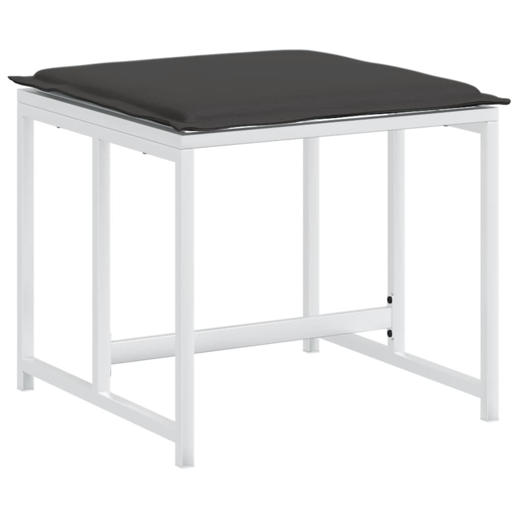 vidaXL Set mobilier de grădină, 9 piese, cu perne, alb, textilenă