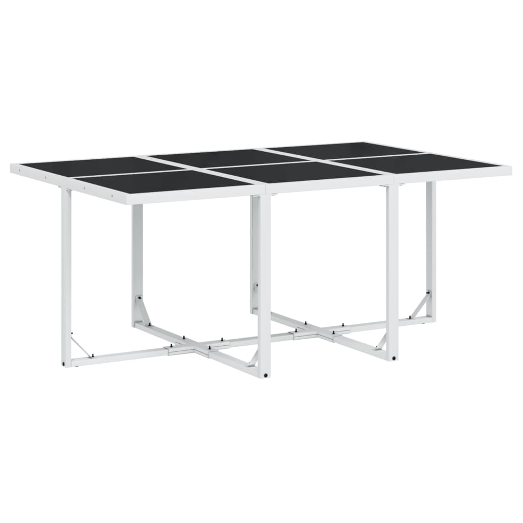vidaXL Set mobilier de grădină, 11 piese, cu perne, alb, textilenă vidaXL Set mobilier de grădină, 11 piese, cu perne, alb, textilenă