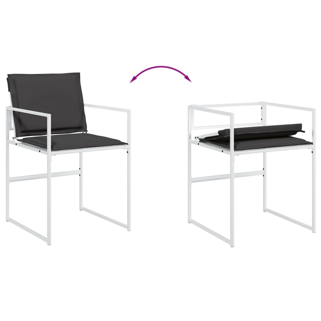 vidaXL Set mobilier de grădină, 11 piese, cu perne, alb, textilenă vidaXL Set mobilier de grădină, 11 piese, cu perne, alb, textilenă