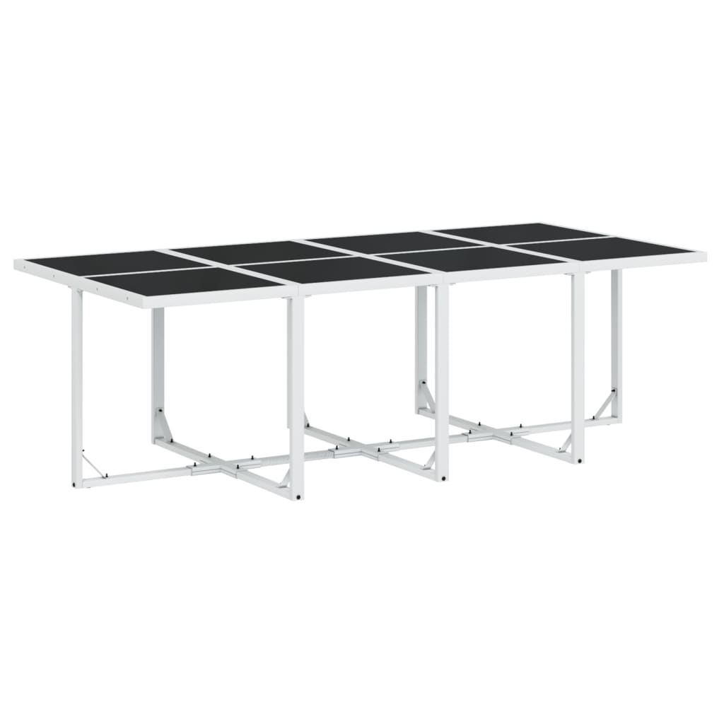 vidaXL Set mobilier de grădină, 13 piese, cu perne, alb, textilenă vidaXL Set mobilier de grădină, 13 piese, cu perne, alb, textilenă