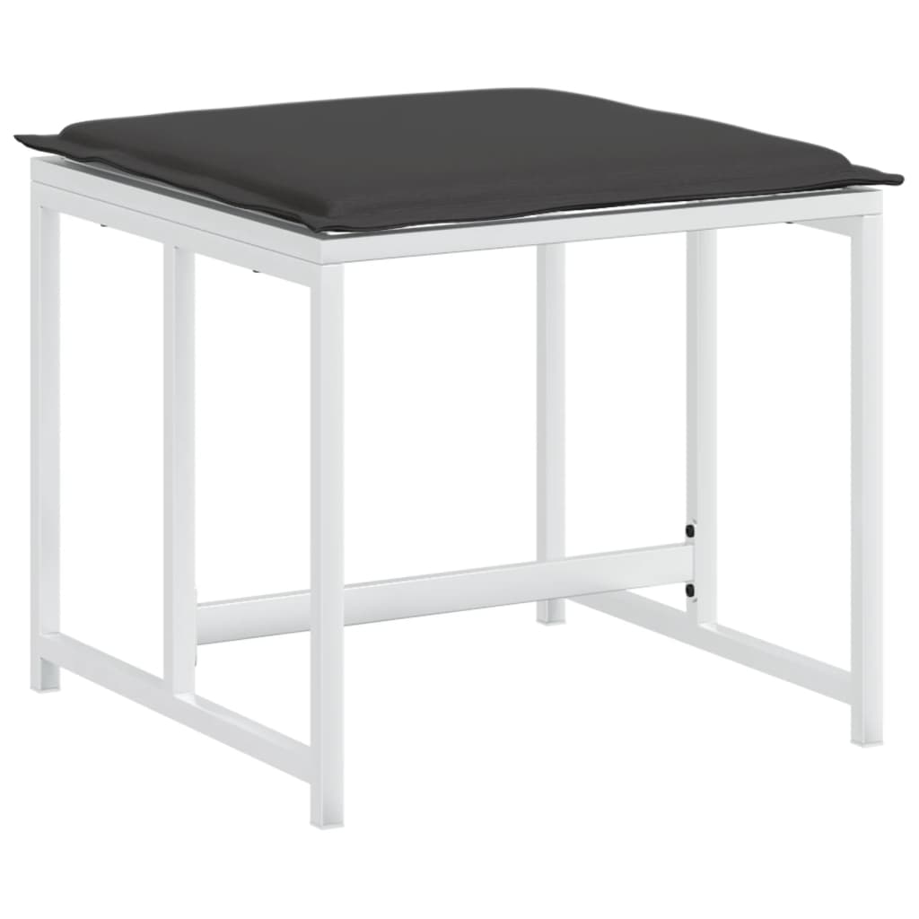 vidaXL Set mobilier de grădină, 15 piese, cu perne, alb, textilenă